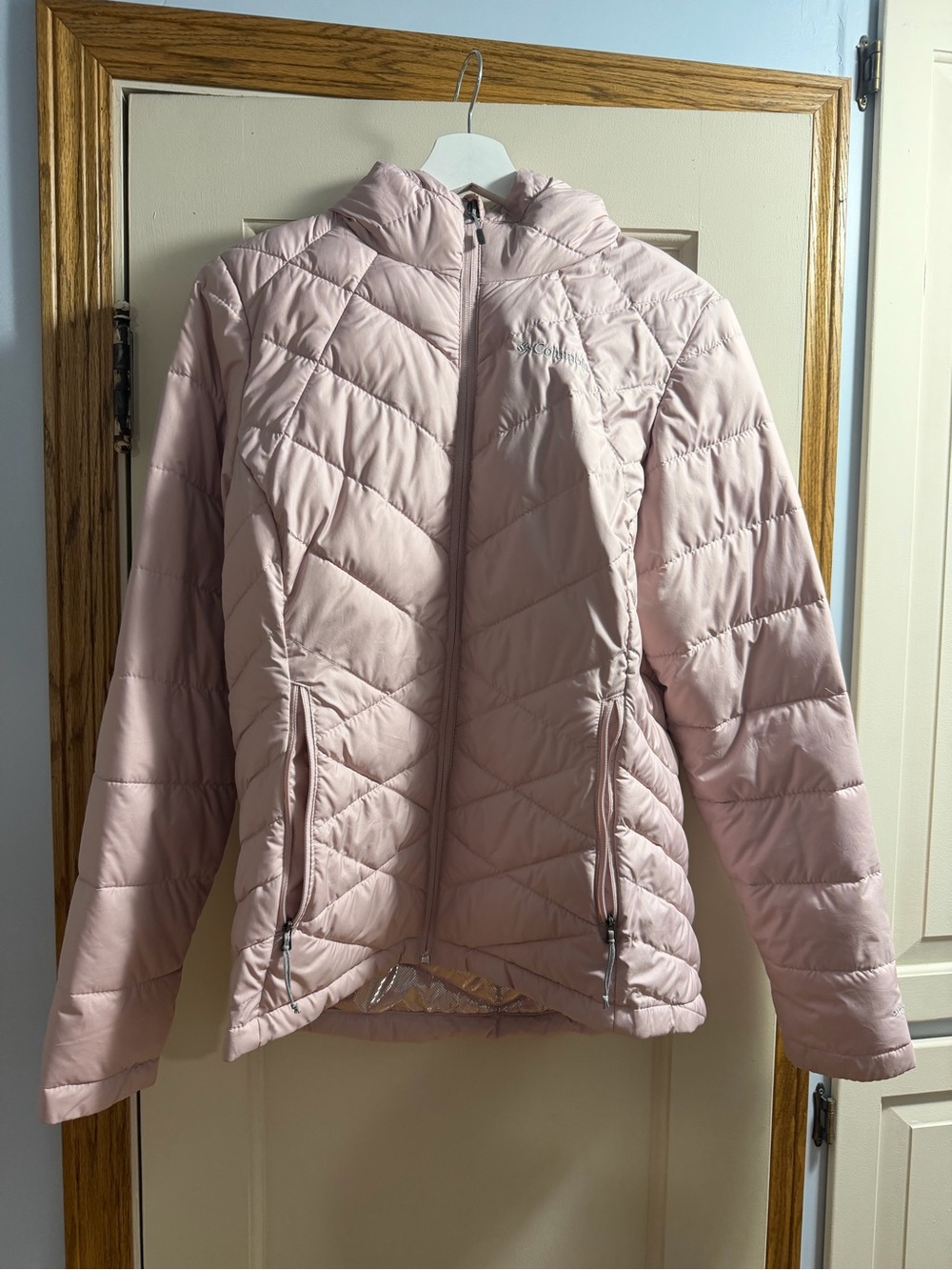 Columbia Light Pink Quilted Hooded Puffer Jacket